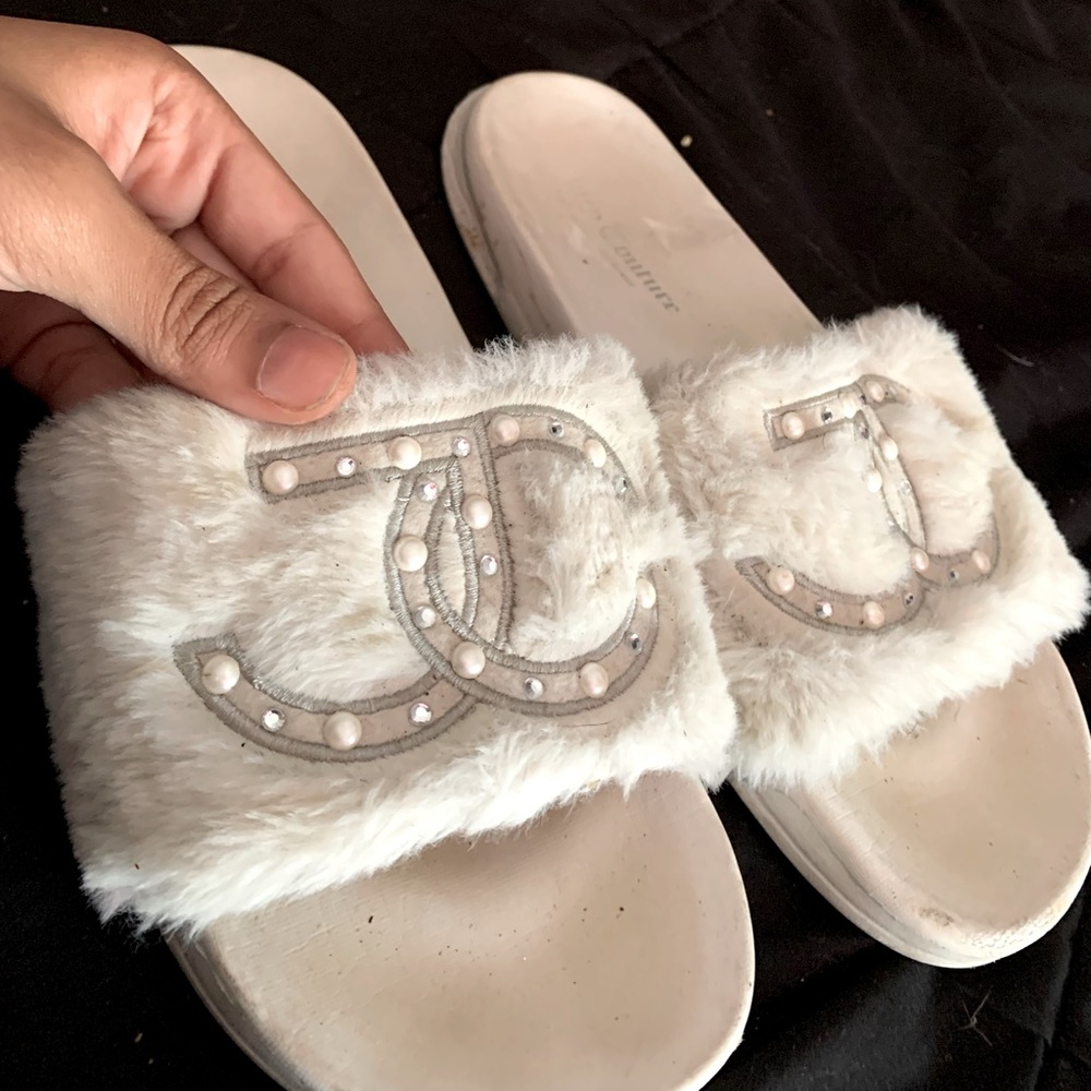 White Juicy couture slides
